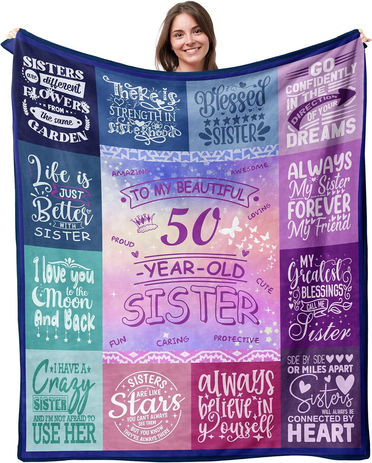 PTMM 60th Birthday Gifts for Women, Happy 60th Sister Birthday Gift