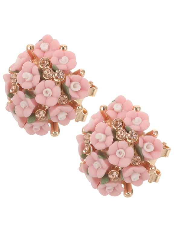 1 Pair Lightweight Comfort Earrings For Women Pink Modern Stud Design Special Occasions