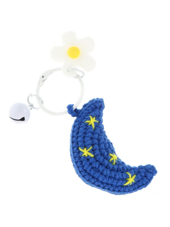 Blue Wool Moon Pendant - Lightweight Keychain for Bag Adornment 1Pc