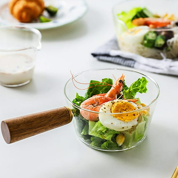 PTOOTP Borosilicate Glass Saucepan with Extended Handle for Cooking , Soup, and More 18.5x12.5x6.5 inches