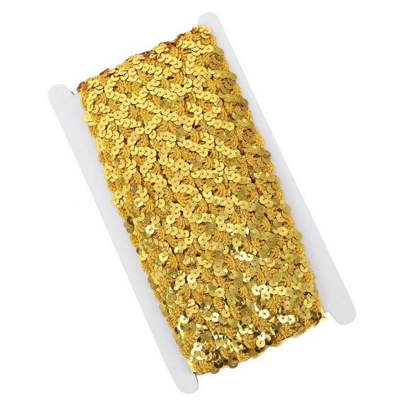 PTOOTP Golden Polyester Glittering Sequin Mesh Ribbon for DIY Clothing Home Decor