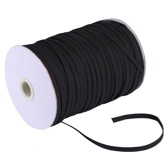 PTOOTP 1 Roll Sewing Elastic Cord Elastic Band Black Polyester Gift Giving Flat