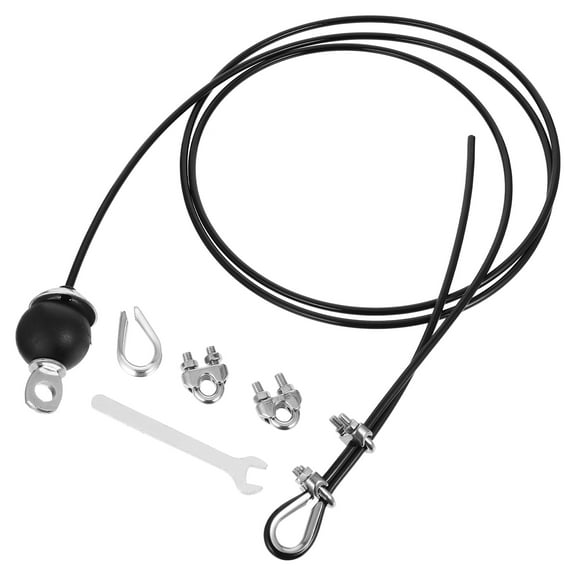 PTOOTP Adjustable Wire Rope Set for Gym Fitness Equipment, Black PU Coated Portable Exercise Accessories