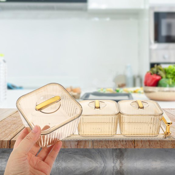 PTOOTP Clear Divided Serving for Nuts, Dried Fruits, Snacks Storage and Party Presentation