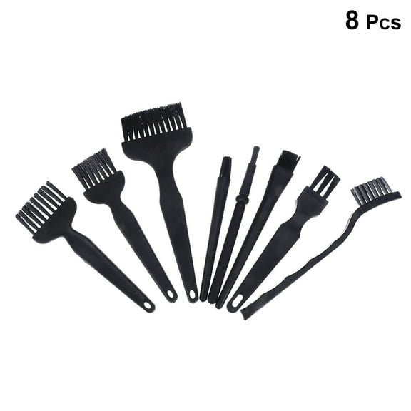 PTOOTP Anti-Static PCB Cleaning Brush Set, 8 Pieces Black, Ideal for Phone and Computer Component Maintenance