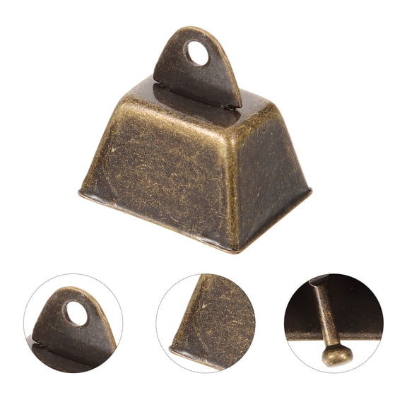 PTOOTP Small Square Bell Ornaments Set of 1, Assorted Colors, Iron Material, Decorative Holiday and Home Decor