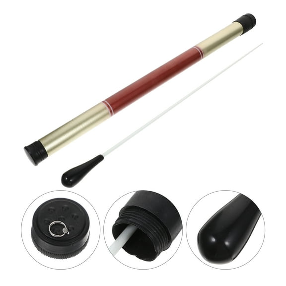PTOOTP Black Metal Conducting Baton with Storage Cylinder for Concert Orchestra and Performance