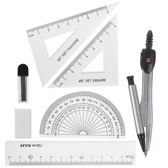 PTOOTP Metal Drawing Tool Set with Compass, Protractor, and Measuring Instruments for Precision Drafting and