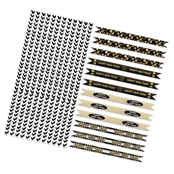 PTOOTP Decorative New Year Themed Stickers Assorted Color for Festive Decor 1Set