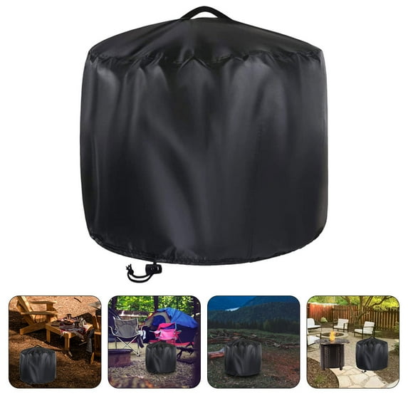 PTOOTP Outdoor Fireplace Cover 420D Coated Polyester Black Protective Cover for Patio and Home Use - 1 Set