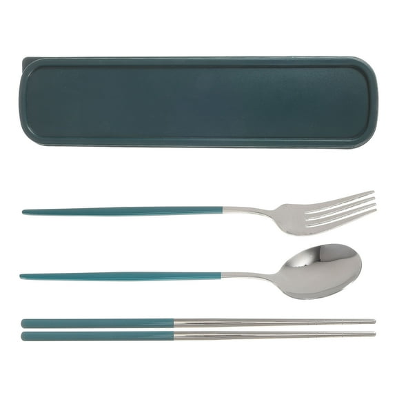 PTOOTP Reusable Travel Cutlery Set Assorted Colors Portable Utensils for Outdoor Camping Picnic and Everyday Use