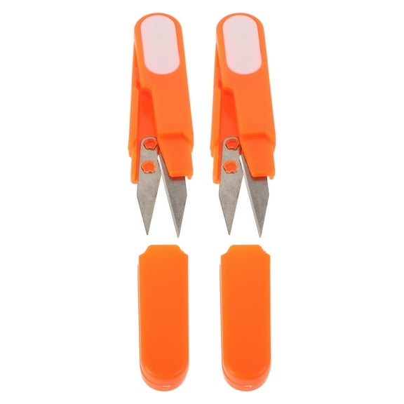 PTOOTP 1Set Portable Fishing Line Cutting Scissors Plastic Orange Small Size for Anglers