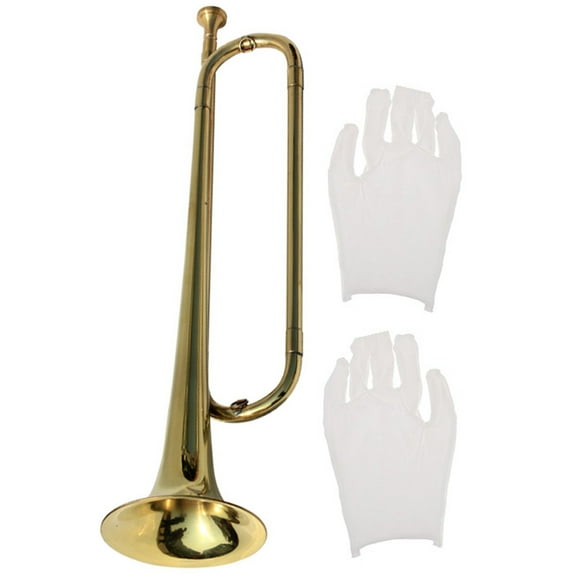 PTOOTP Kids Trumpet Set, Golden Metal Musical Instrument for Children, 47x11.8in, Ideal for Music Education and Learning