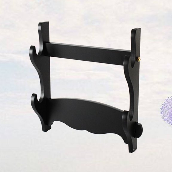 PTOOTP 1 Set Wall Rack for Flute 33x27x8cm Wood Black Simple Design