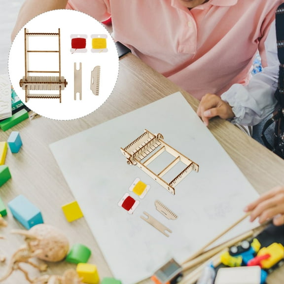 PTOOTP 1 Set of Desktop Hand Weaving Machine Handmade Loom Wood Beige for Professionals Educational Playtime