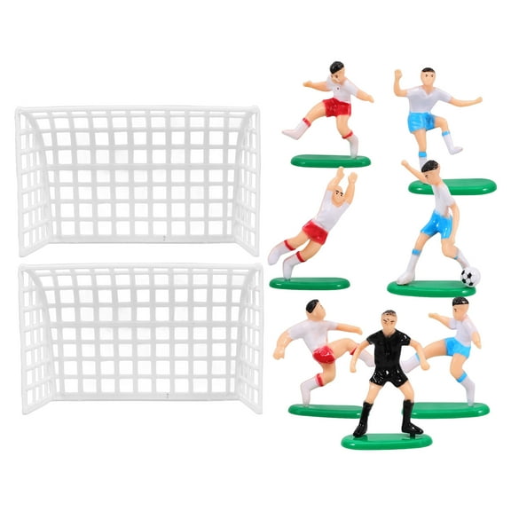PTOOTP ABS Multi-Color Soccer Team Decor Figurines for Cake and Party 1Set