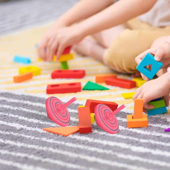 PTOOTP Mideer Toys Wooden Tops Synthetic Material 10Pcs