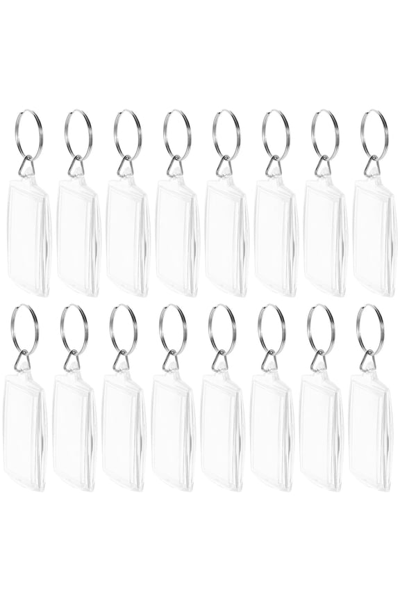 100 Pcs Blank Photo Keyrings with Insert Material, Picture Keychain Accessories for Custom Photos