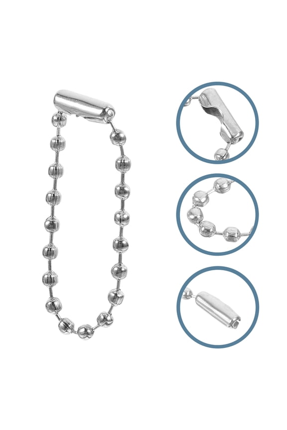 Silver Iron Ball Chains for Purse Keychain Crafting Durable Electroplated