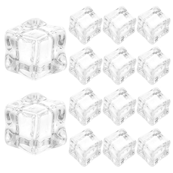 PTOOTP 100pcs Plastic Ice Cubes Reusable Transparent Acrylic Decorations for Home Party Tabletop Decorations