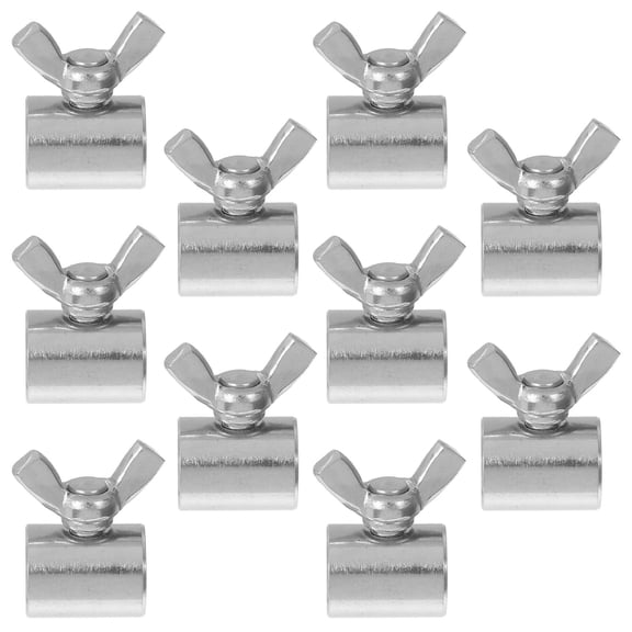 PTOOTP Wire Rope Clamp Handtightening Mechanism Smooth Surface for Daily Use Silver 10Pcs