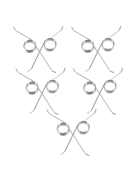 Torsional Spring High Elasticity Plated Silver Stainless Steel for Trash Can Lid Opening 10Pcs