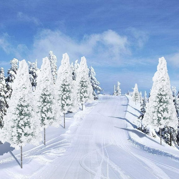 PTOOTP 10Pcs Landscape Cedar Tree Model Set, White Wire and Sponge, Miniature Scenery Decoration