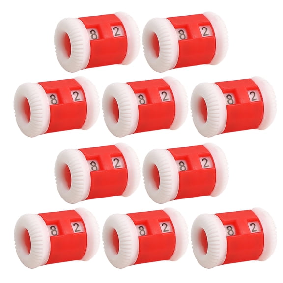 PTOOTP Durable Red Plastic Stitch Counters for Knitting and Crochet Efficient Counting Tool
