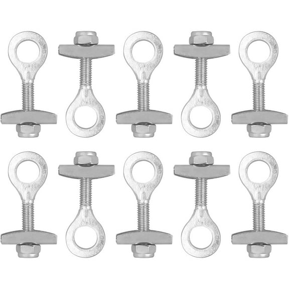 PTOOTP 10Pcs Portable Adjustable Chain Tightener Plated Silver for Bikes Durable Cycling Tool