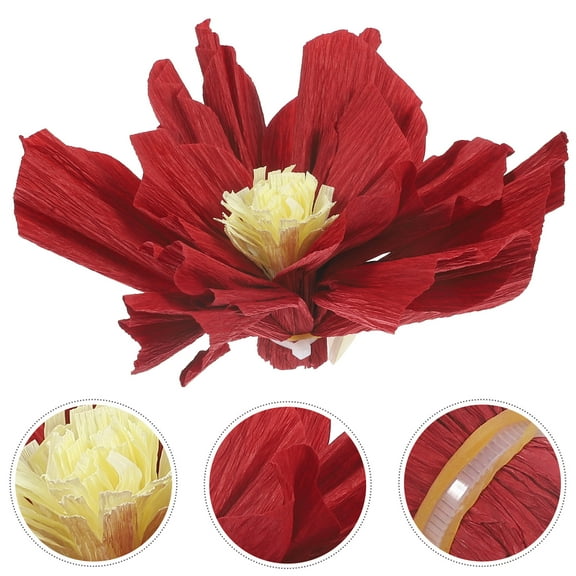 PTOOTP 10Pcs Red Durable Paper Flowers for Party Decoration Hanging Ceiling Flowers for Weddings