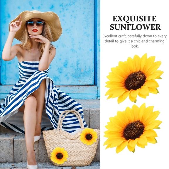 PTOOTP Sunflower Cloth Patches 10 Pcs Easy to Sew Silk Applique for Clothes Decoration Craft Supplies