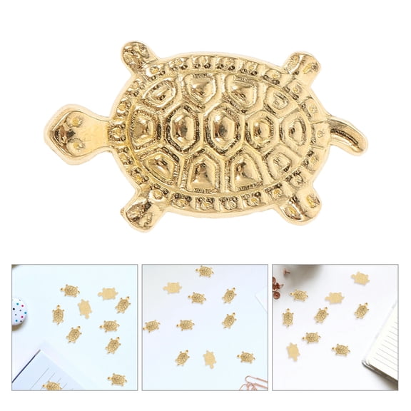 PTOOTP 10Pcs Golden Zinc Alloy Mini Tortoise Charms Wealth Symbol Turtle Pendants for Collectors and Shelf Decor