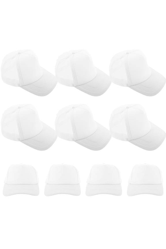 10Pcs White Sublimation Blank Hats for Heat Transfer Breathable Running Hat Men Women Unisex Caps