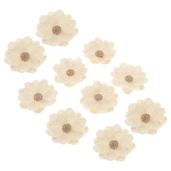 PTOOTP Rustic Handmade Linen Flowers for Home Decor, Wedding Decorations, Table Centerpieces, and Party Accents