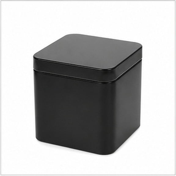 PTOOTP 10pcs Portable Small Metal Tin Jar Set with Lid, Black Box