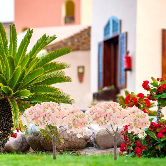 PTOOTP Faux Cherry Blossom Trees for Home Decoration Multi Color ABS Realistic Design