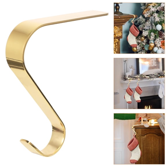 PTOOTP Iron Christmas Stocking Hangers for Fireplace Mantel, Holiday Decoration Hooks for Seasonal Home Decor