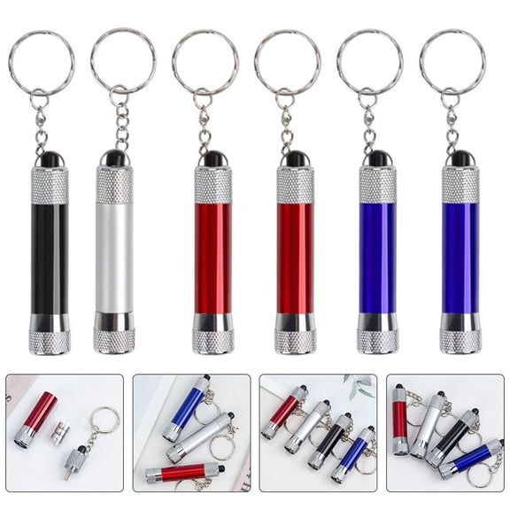 PTOOTP 12Pcs Aluminum Alloy Mini Torch Flashlight Keyring Light for Outdoor Night Party