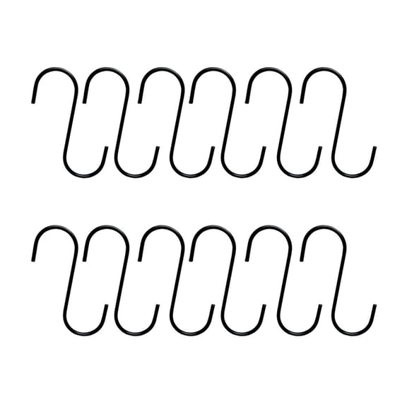 PTOOTP Hooks Black Steel for Daily Life Kitchen Bathroom 12Pcs