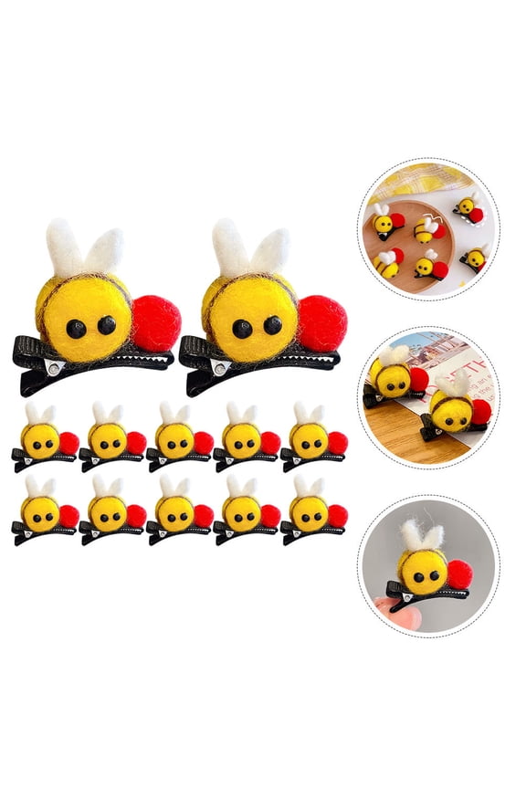 12Pcs Decorative Bee Hair Accessories Small Yellow Hair Clips Perfect for Elegant Hairstyles