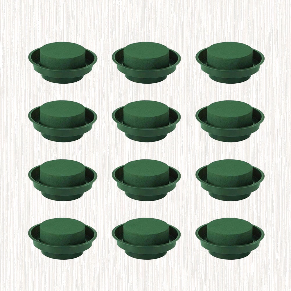 PTOOTP 12Pcs Flower Mud Bowl Set Green Water Absorb Mud for Floral Arrangement and Storage Use