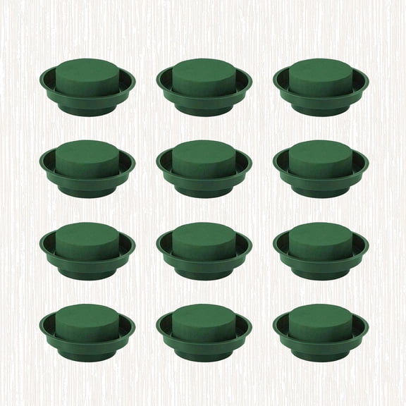 PTOOTP 12Pcs Flower Mud Bowl Set Green Water Absorb Mud for Floral Arrangement and Storage Use