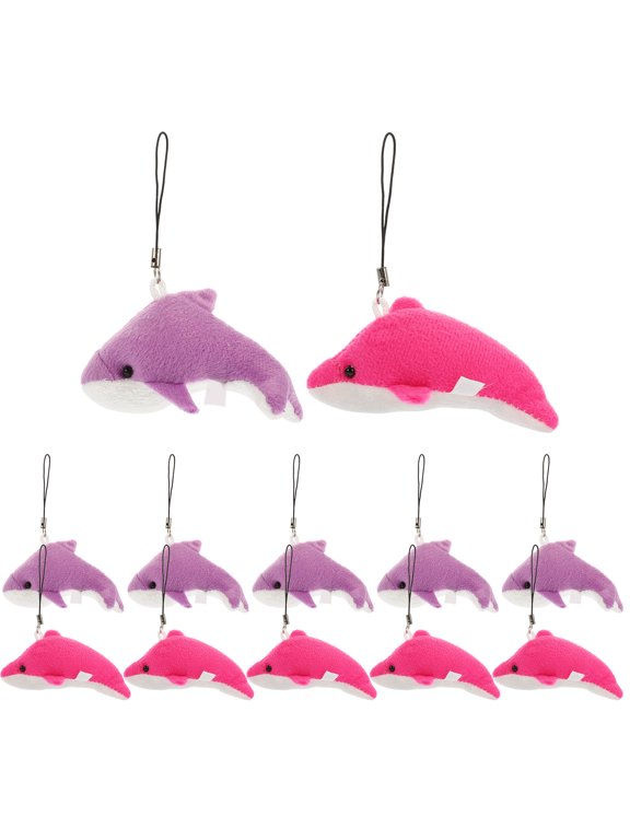 Adorable Stuffed Dolphin Keychain Assorted Colors Soft Plush for Bags