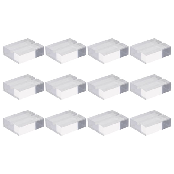 PTOOTP Clear Acrylic Business Card Holder Stand with Rustic Style, Office and Home Display Organizer for Desk Use
