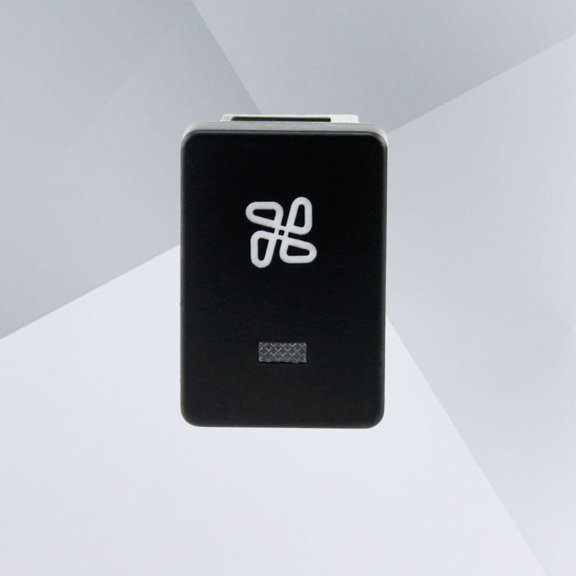 PTOOTP 12V Car Fan Control Push Button Switch with LED Light Flame Resistant ABS Material Black