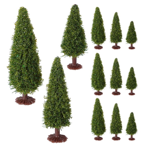 PTOOTP Durable Green Plastic Model Trees - Perfect for DIY and Train Layouts