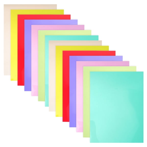 PTOOTP 14Sheets Visual Stress Reading Overlays Multi Color Plastic Sheets for Guided Reading Support