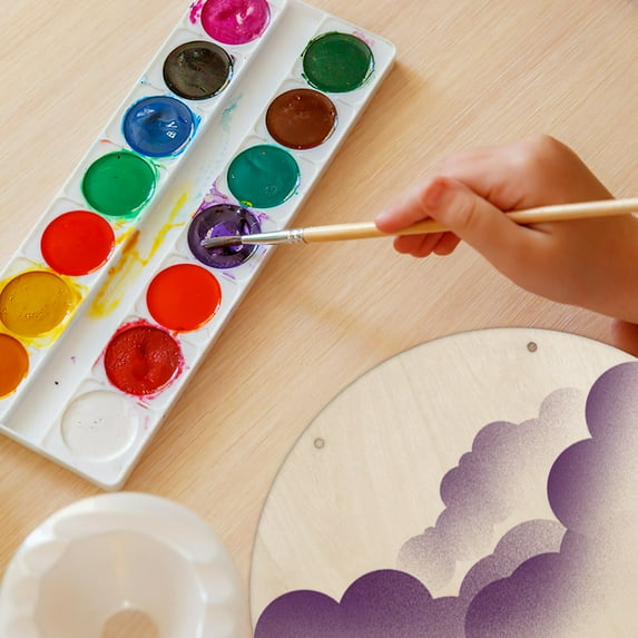 PTOOTP Solid Wood Circles 15 Sets Beige for Home Decor, Craft Projects, Wall Art, Crafts, and Uses