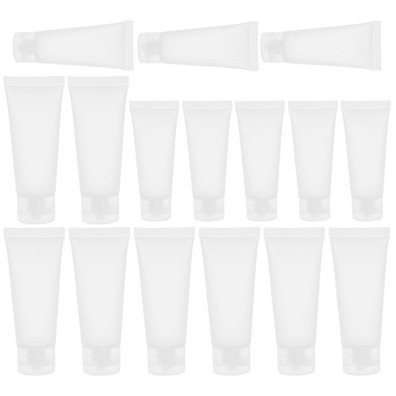 PTOOTP Empty Packing Bottles White Plastic Refillable Dispensers for Travel 16Pcs