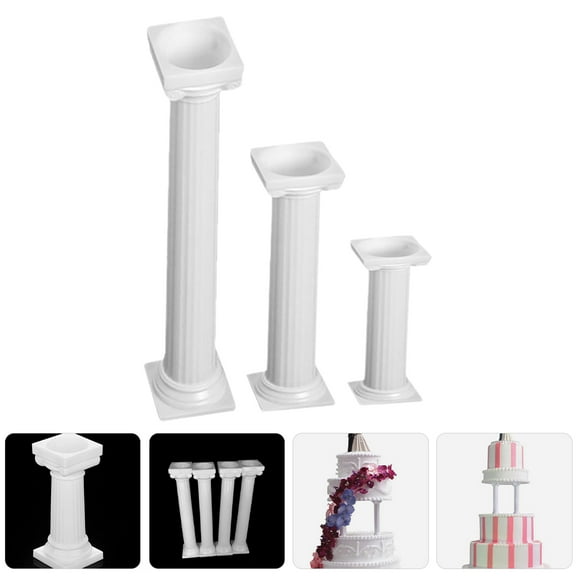PTOOTP White Plastic Cake Support Pillars for Tiered Cakes, , and Dessert Displays, and Food